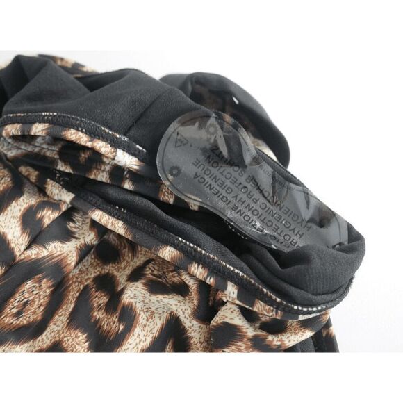 Unique Vintage Leopard Print High Waist Belted Swim Bottom M - Picture 3 of 5